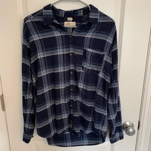 Super Soft Hollister Blue Flannel Size Medium